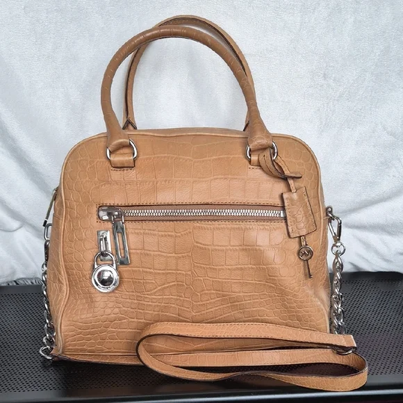 Michael Kors Tan Crocodile-Embossed Women's Handbag - Picture 13 of 15
